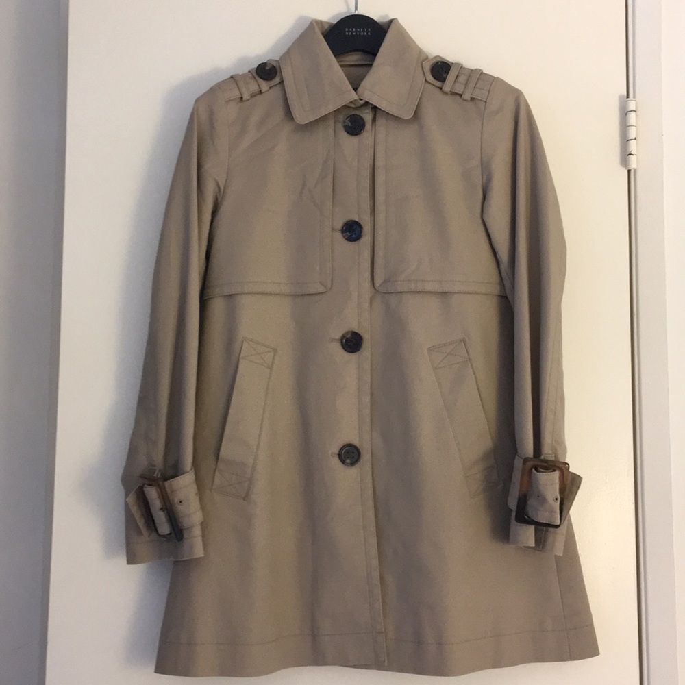 Kenneth Cole Flared Short Trench Jacket